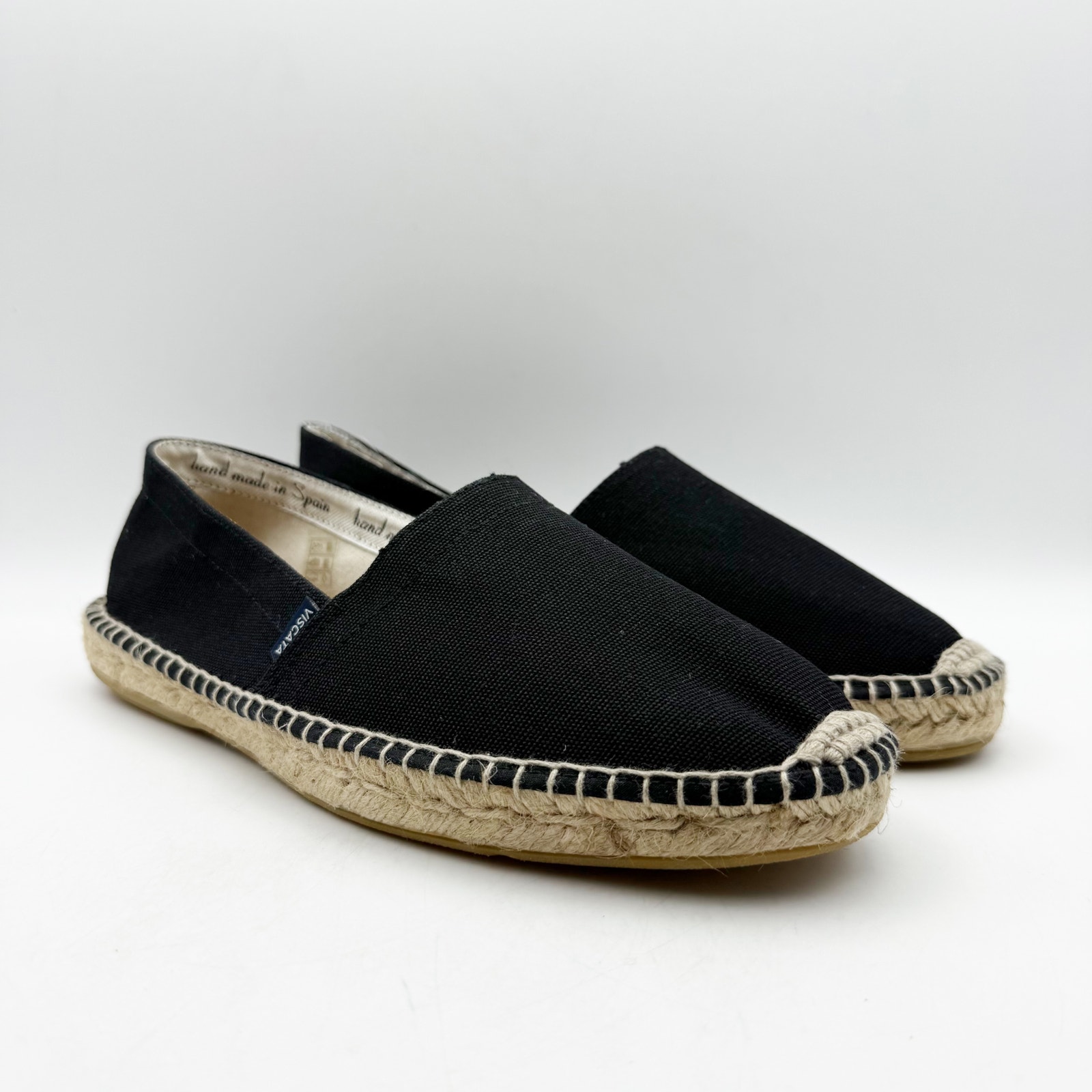 Viscata Mens Sitges Espadrille Flats Eu 42 Us 9 Black Slip On Nib — image 5 of 8